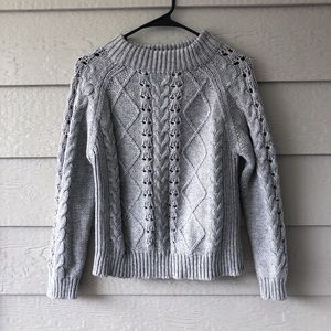 Light Grey J. Crew Sweater, Comfy, Cableknit